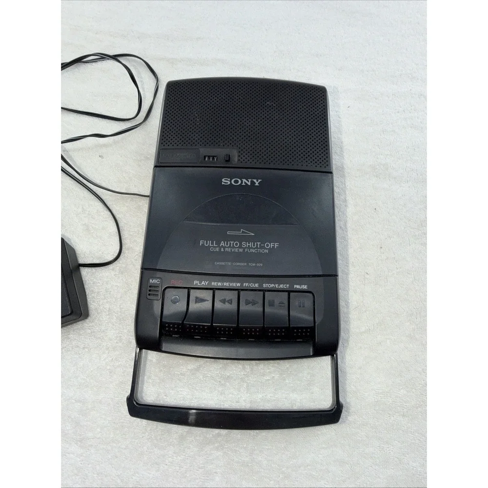 Sony TCM 929 Cassette Corder Portable Cassette Tape Recorder Player Tested
